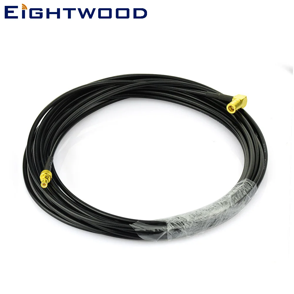 Eightwood Car Conversion SMB Male to Female Right Angle RG174 Coaxial Cable for Satellite SIRIUS XM DAB Radio Antenna Extension