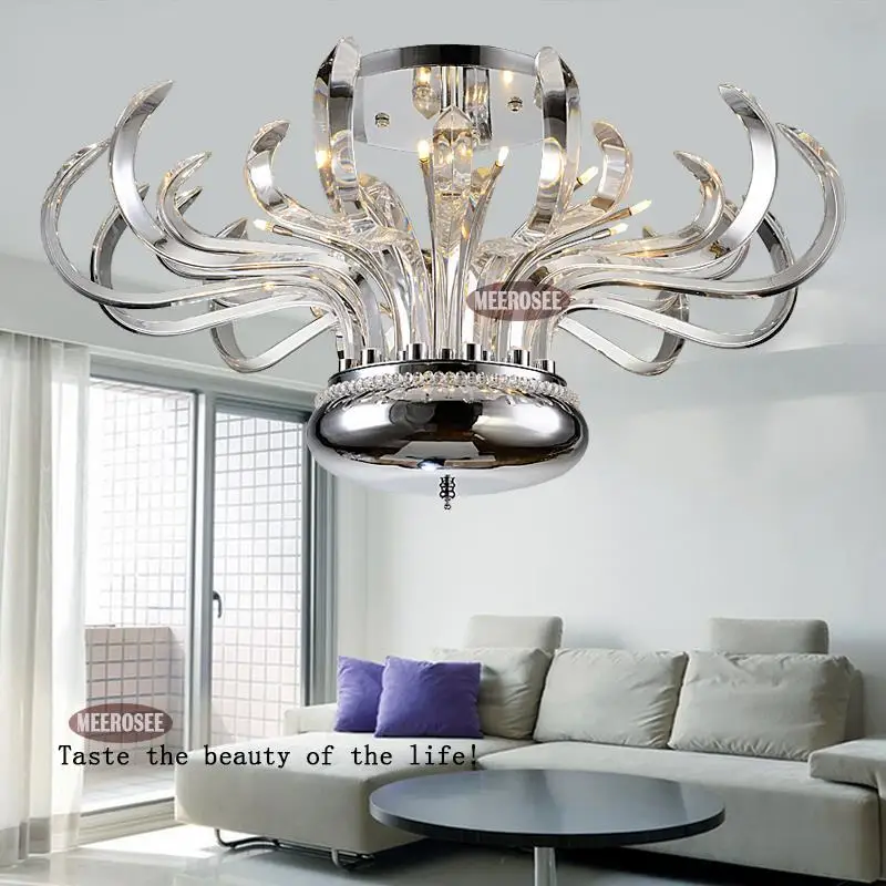 

Floral Pure Crystal Chandelier Lights Luxurious Modern Hotel Lobby Chandelier Cristal Lustre with G4 Bulbs MD10205