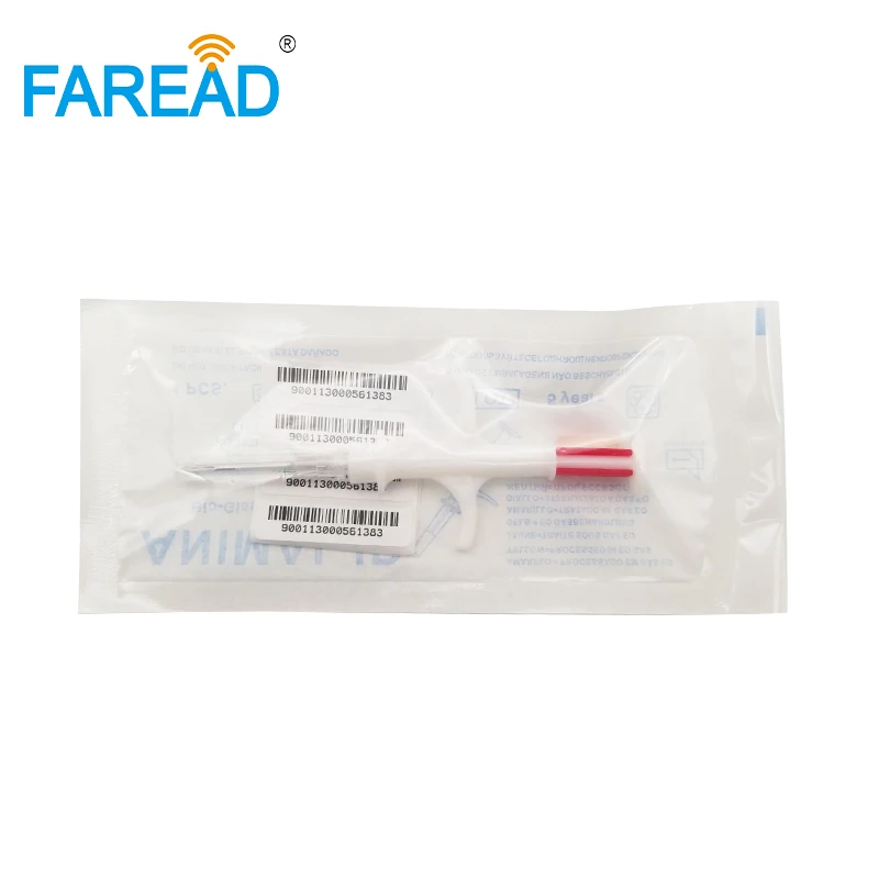Gratis verzending onder huid 134.2 Khz RFID Glas tag injecteerbare spuit 1.4x8mm FDX-B microchip veterinaire huisdier implantaten