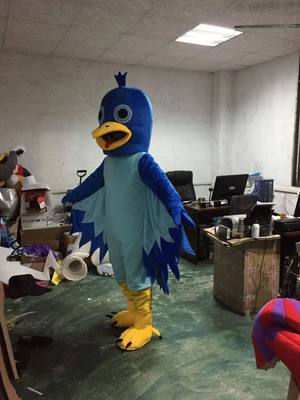 New Adult Foam Blue Eagle Party Mascot Costume Christmas Fancy Dress Halloween Girl Mascot Costume Free Ship