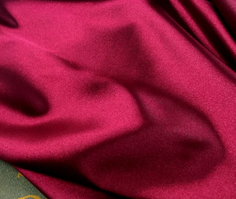 

3 meters 145cm 57" width wine red faux silk satin fabric for pajamas sewing and party decoration MM20