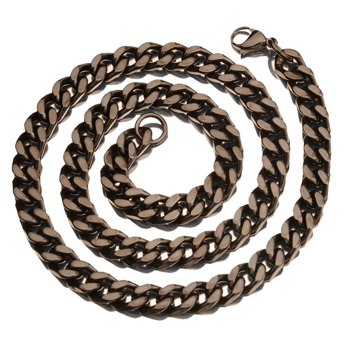 Granny Chic New Fashion 9/11/13/15mm Stainless Steel Miami Curb Cuban Chain Necklaces Mens Lock Clasp Black Punk jewelry