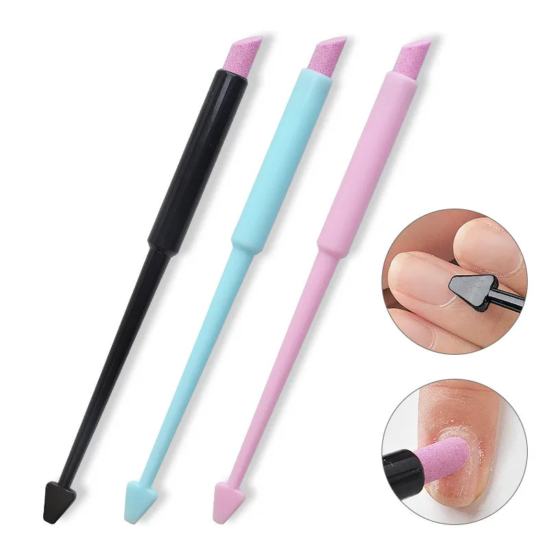 New Nail Cuticle Trimmer Nail Pusher Double-end Manicure Engraving Pen Quartz Polished Ceramic Pen Grinding Tool 100pcs