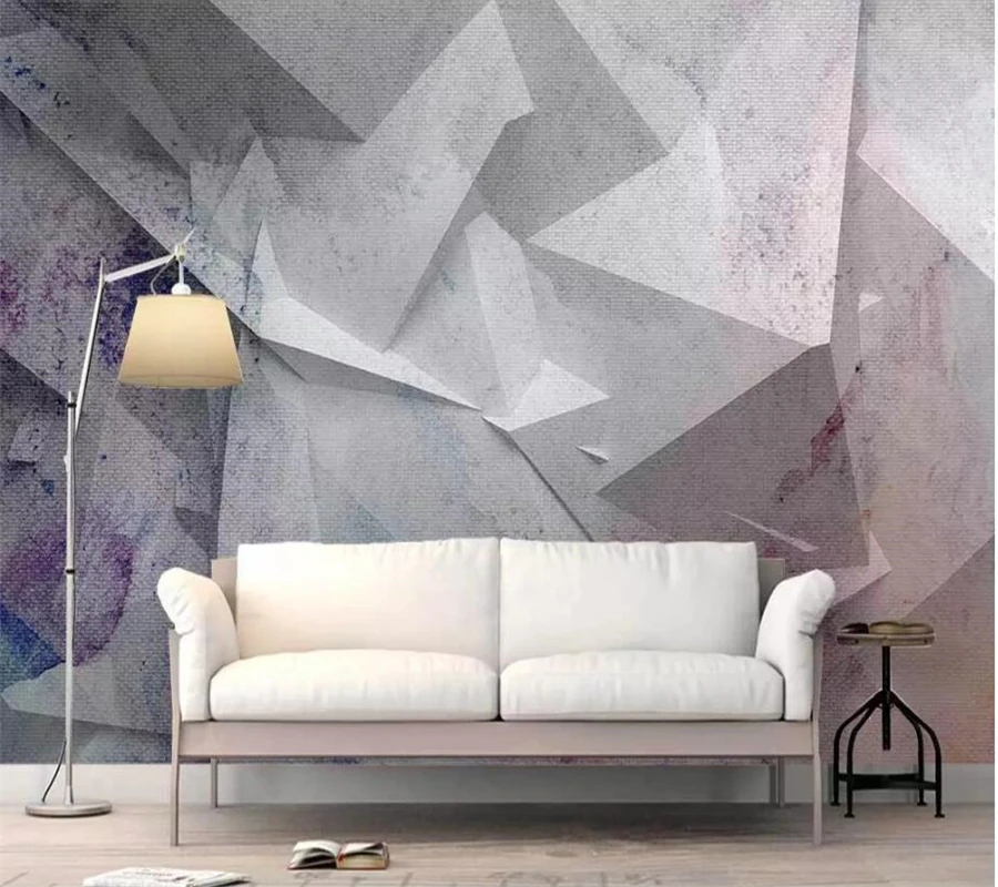 wellyu Custom wallpaper papel de parede Abstract color solid polygonal triangle rhombus modern 3D background wall papel tapiz