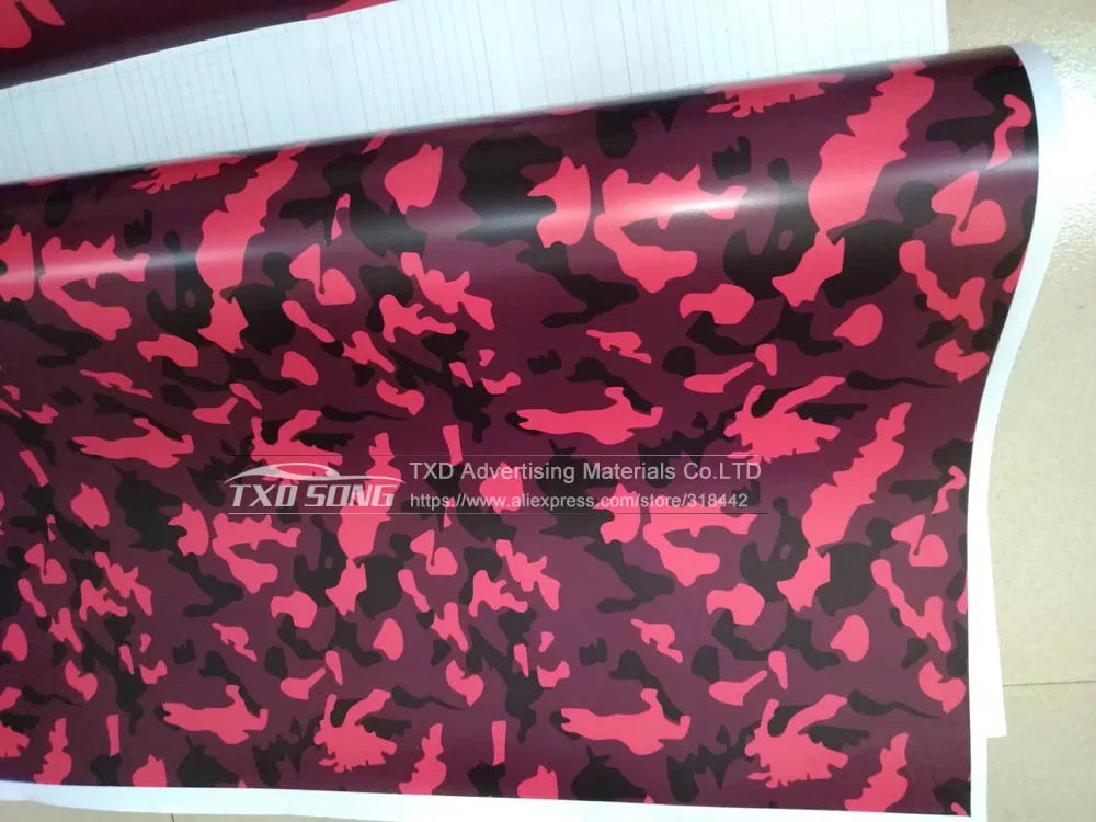 Small design Red black grey Camouflage Vinyl Roll Red Camouflage Wrap Vinyl Sticker Bubble Free with Size:1.50*30m/Roll