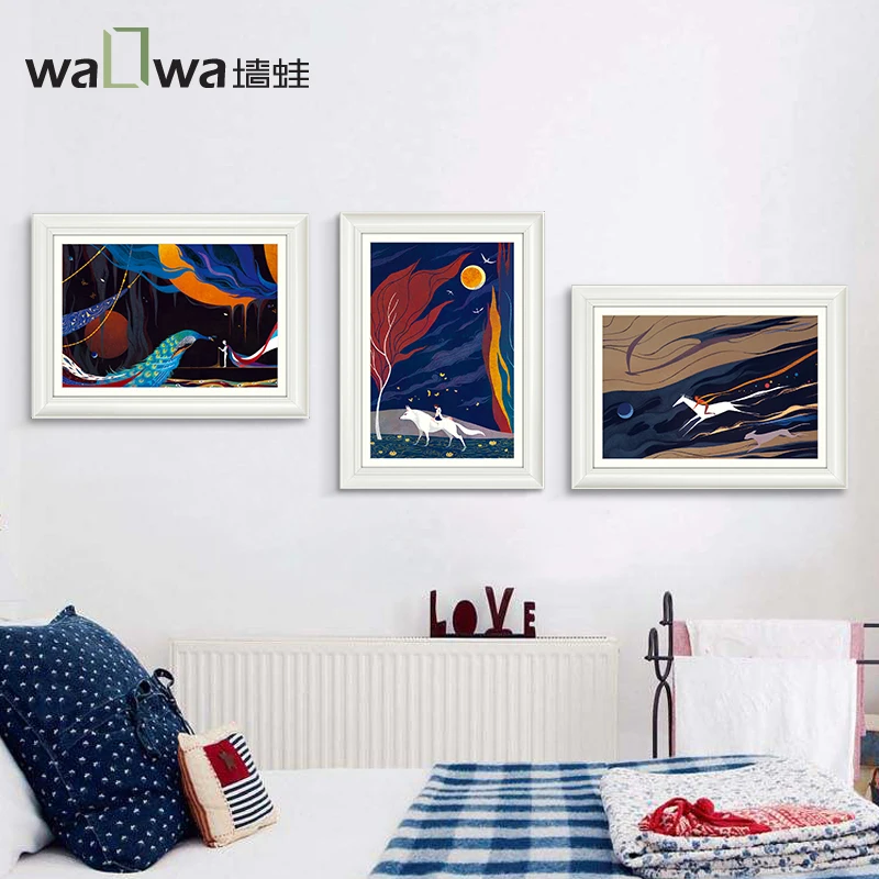 The wall frog dream wizard modern minimalist bedroom bedside painting combination of decorative painting murals living room smal