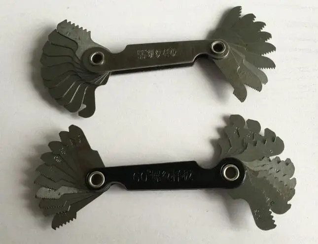 2PCS Metric and Whitworth Measuring Gauge Thread Pitch 60 & 55 Degree Multifunction Tool