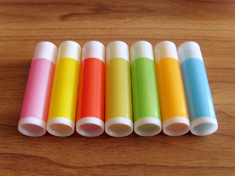 100pcs/lot 5g Empty  Candy Color LIP BALM Tubes Container Lipstick Bottle For DIY Plastic Lip Cosmetic Packaging