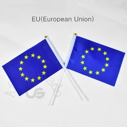 European Union EU 14*21cm 10pieces flag banner Hand waving Flag for meet,Parade,party.Hanging,decoration