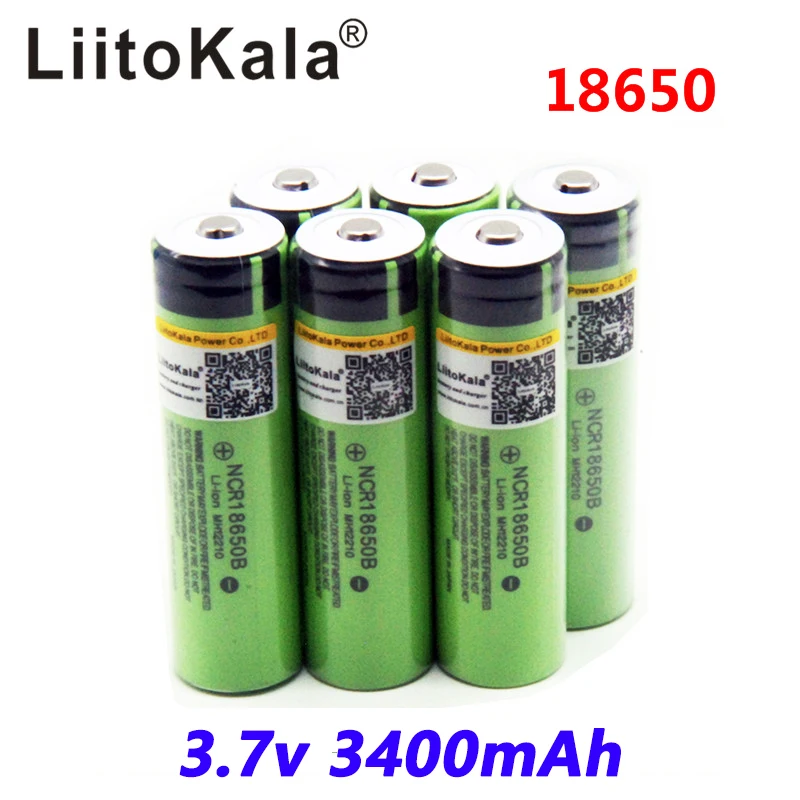 NEW Liitokala 18650 Battery 3400mAh 3.7V Li-ion NCR18650B Battery 18650 Rechargeable for Flashlight  (NO PCB)