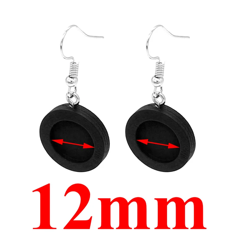 Aiovlo 20pcs/lot Blank Wood Cabochon Earring Base and Stainless Steel Hook Earrings Settings Fit 12mm for Diy Jewelry Findings
