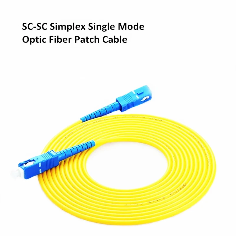 

SM Simplex Fiber Optic Patch Cord 3.0mm 9/125 SC-SC Yellow ROHS PVC Jacket 3Meters Singlemode Indoor FTTH Fiber Jumper Cable