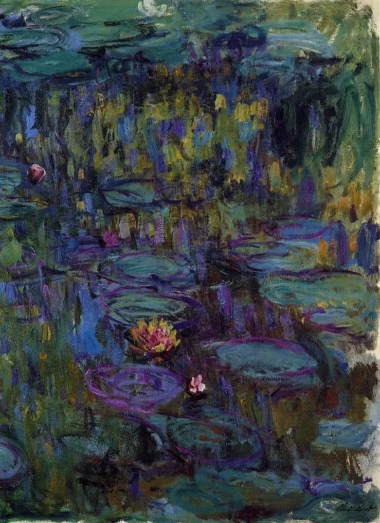 100% handmade landscape oil painting reproduction on linen canvas,water-lilies-1917-7 by claude monet,Free DHL Shipping