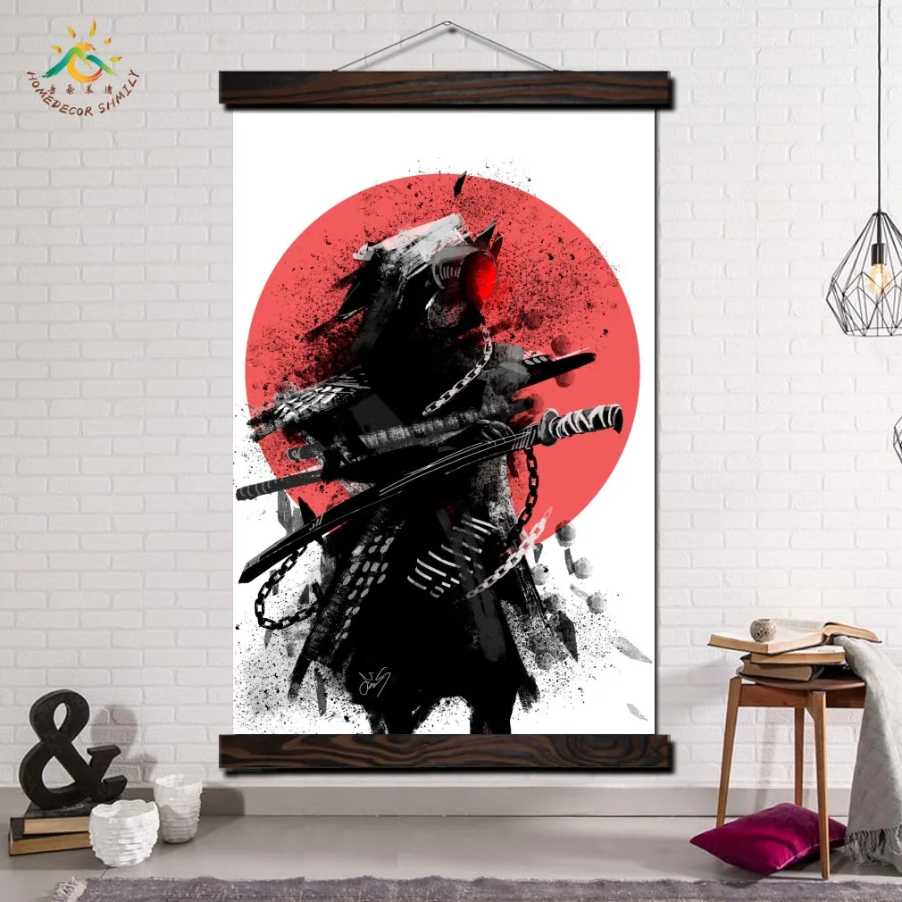 

Warrior Samurai Tattoo Modern Canvas Art Prints Poster Wall Painting Scroll Painting Artwork Wall Art Pictures Home Decoration