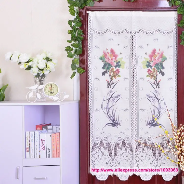 

Korean Style Classical Flower Door Curtain Bedroom Decoration Knitting Taiwan Feng Shui Good Fortune