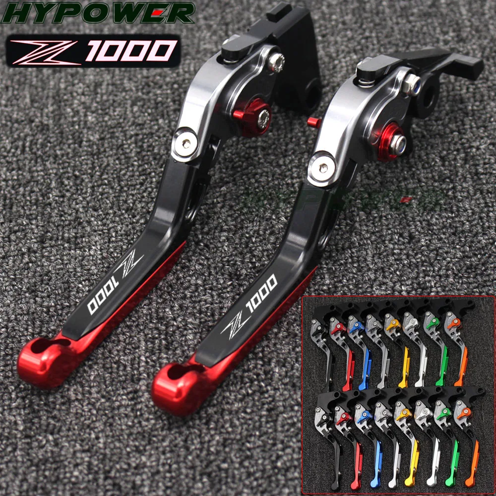 For kawasaki Z1000 2003 2004 2005 2006 Motorcycle Red & Titanium Color CNC Adjustable Brake Clutch Levers Laser NEW Logo(Z1000)