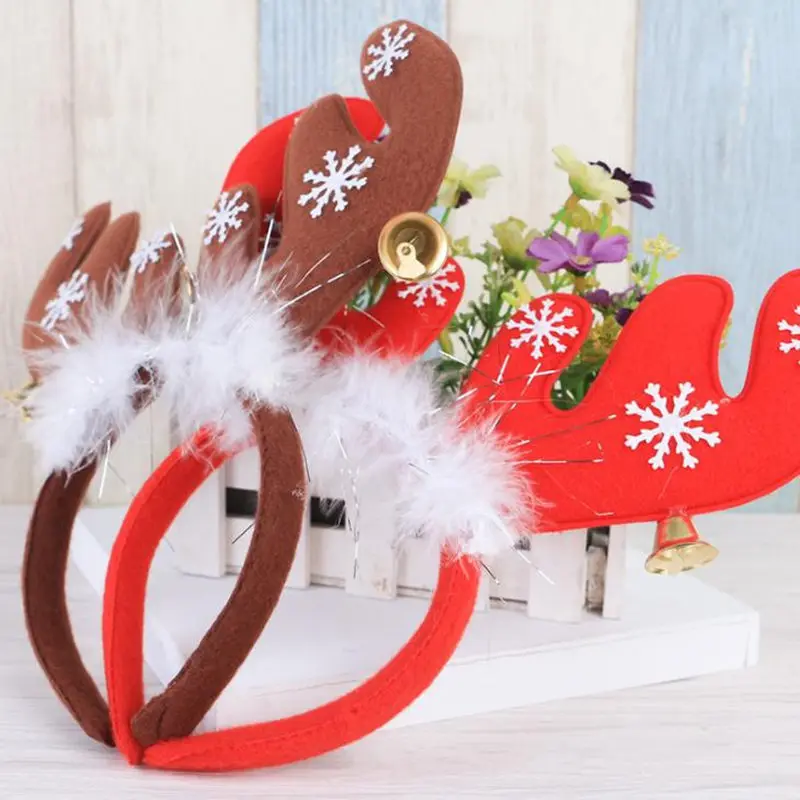 

Deer Head Hoop Christmas Hair Head Bell Red Antler Band Buckle Gifts Party Decoration Supplies F20173922