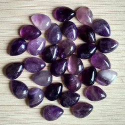 Fashion natural amethyst stone CAB CABOCHON teardrop beads jewelry accessories 10x14mm wholesale 30pcs/lot  free shipping
