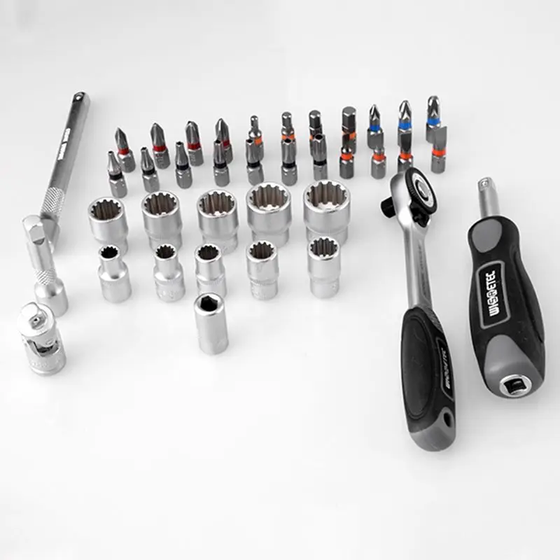 High quality 38PCS Mini ratchet wrench set 1/4 socket screwdriver head hex trox slot bit bike Repair handle tools S2 material