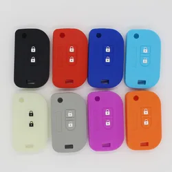 silicone rubber car Key Shell Car Case Fob Cover For Qashqai Nissan Micra Navara Almera Note 2 Buttons folding key