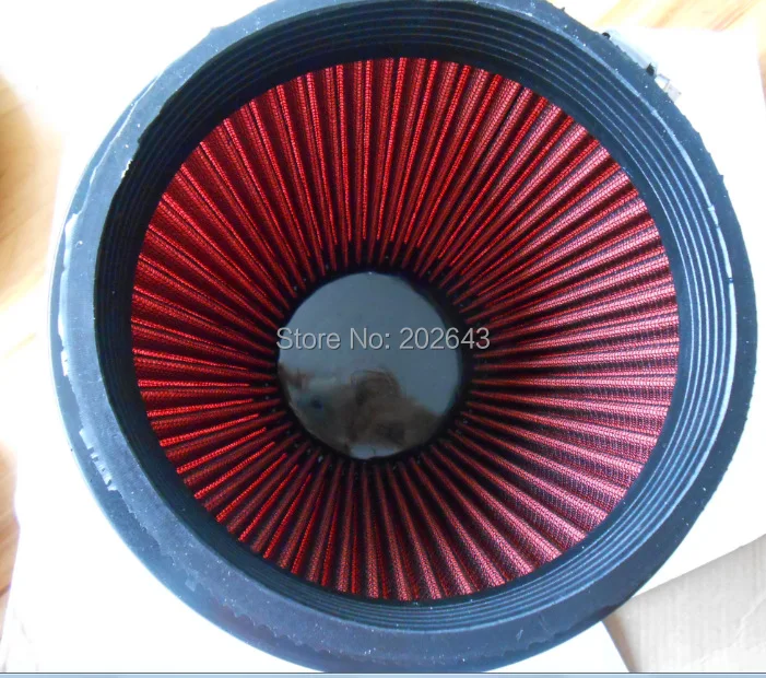 6\'\' red air filter with 140mm height & velocity stack 3\'\'/3.5\'\'/4\' universal for car air intake pipe filter turbo car styling