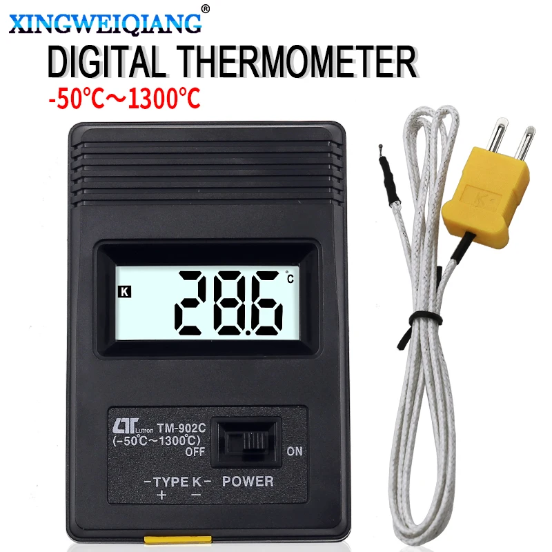 

TM-902C (-50C to 1300C) Temperature Meter TM902C Digital K Type Thermometer Sensor+Thermocouple Probe Detector