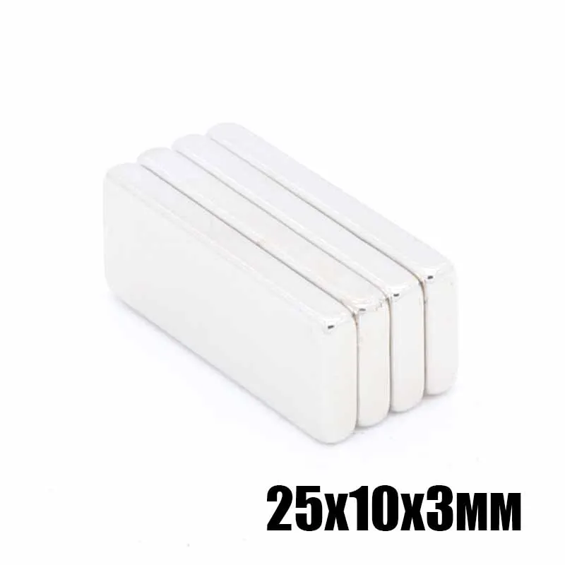 50pcs 25x10x3 mm Very Strong Neodymium Block Magnets 25x10x3 mm N35 Grade Powerful Magnet Permanent Magnet 25 x 10 x 3 mm