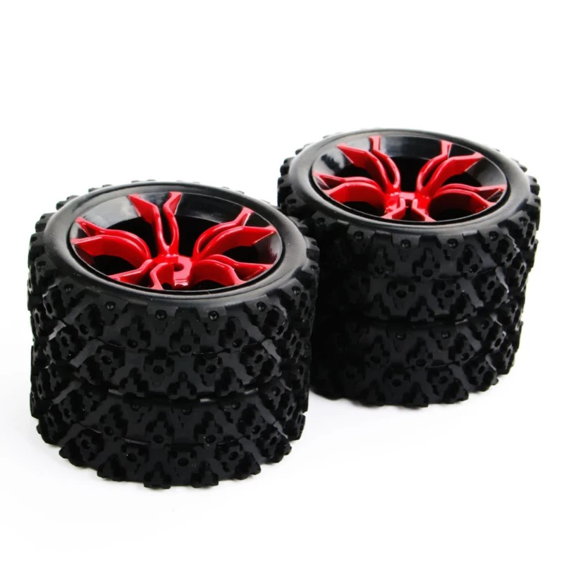 4Pcs/Set 1/10 Scale Rally Tires&Wheel Rim with 6mm Offset and 12mm Hex fit HSP HPI RC 1:10 Off Road Car Accessories