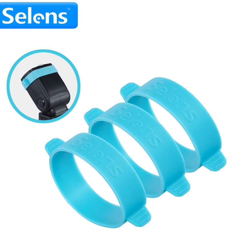 3pcs Selens Universal Rubber Gels-Band For FLash light speedlite Speedlight tying Color Gels Filter