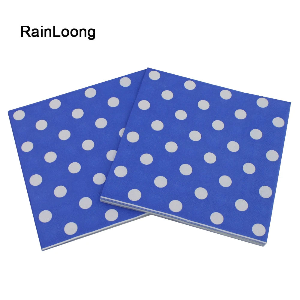 [RainLoong]  Polka Dot Paper Napkin Para Festas & Party Tissue Cartoon Supply Party Decoration Paper 33*33cm 1 pack