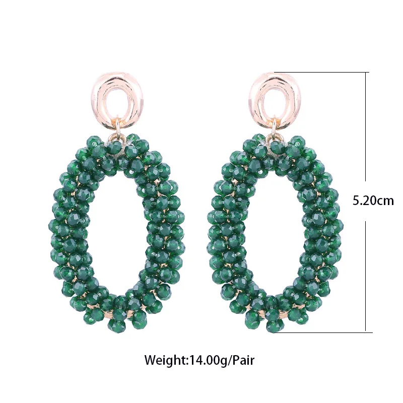 Sehouran Drop Earrings For Women Faceted Beads Handmade Crystal Big Earrings Vintage Earrings Long Brand Jewelry Wholesale