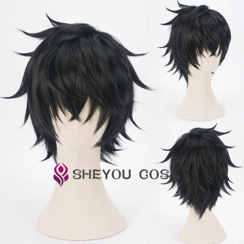 

High Quality Anime Naofumi Iwatani Short Black Heat Resistant Hair Cosplay Costume Wig + Free Wig Cap