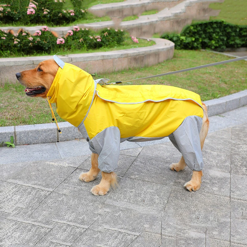 Waterproof Large Dog Raincoat Big Dog Clothes pet Coat Rain Jacket Medium Large dog poncho for Golden Retriever Samoye dogs