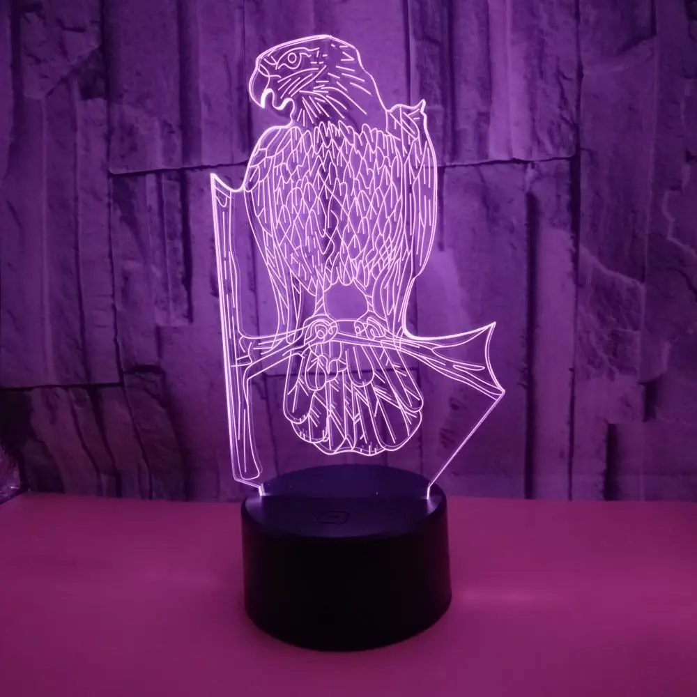 New Eagle 3d Nightlight Colorful Touch Remote Gifts  3d Led Small Led Night Light Luminaria De Mesa Veilleuse Enfant Kids Lamp