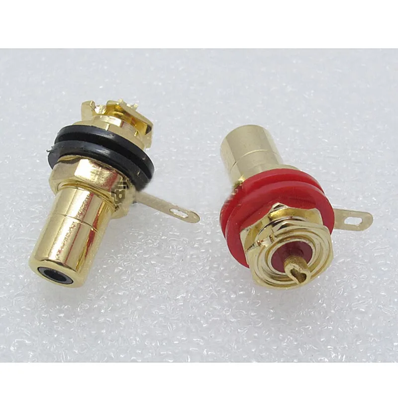 A pair Banana connector Full gold-plated copper RCA socket terminal for amplifier AV Audio