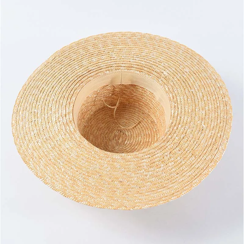 New Fashion Wide Brim Hat Summer Beach Wheat Straw Women Boater hat with Ribbon Bow for Vacation Derby Audrey Hepburn