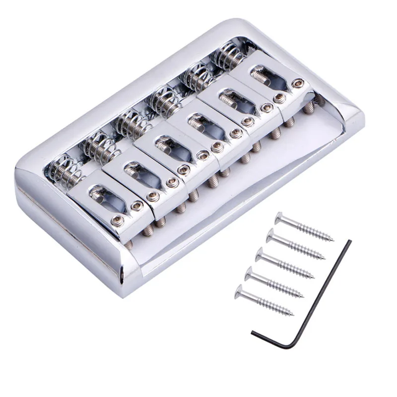 Chrome 6 String Fixed Hard Tail Hardtail Bridge for Electric Guitar Replacement