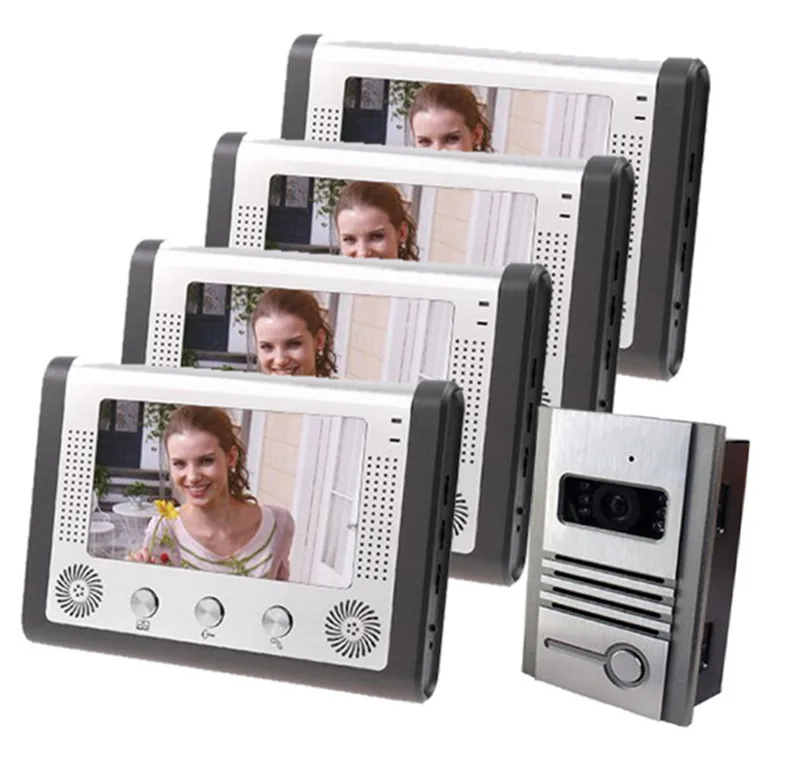 7 Inch LCD Display 1V4  Intercom Wired Video Door Phone