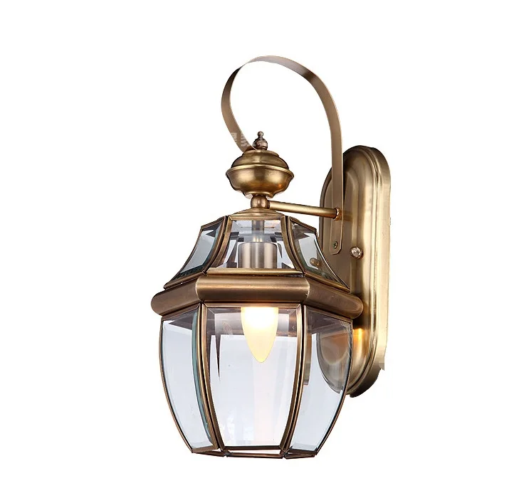 

European style all copper lamp waterproof outdoor outdoor balcony aisle porch lamp copper wall lamp