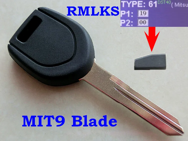 

RMLKS Transponder Key Fob 4D61 Chip fit for Mitsubishi Eclipse Galant MIT9 Blade LCK46 Chip