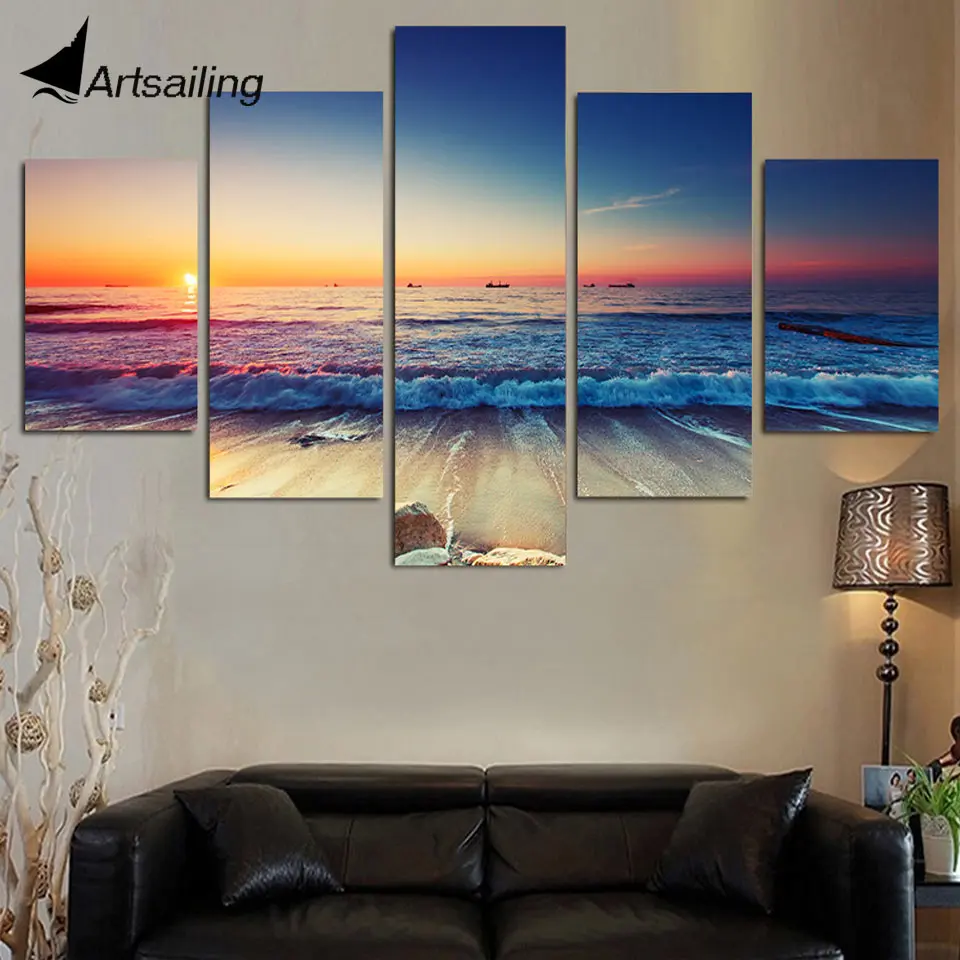 

HD Printed Sunset beach landscape Painting Canvas Print room decor print poster picture canvas Free shipping/ny-4320