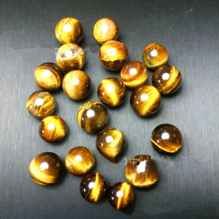 

10pcs Natural tiger eye stone ball formation feng shui town house wealth ball 18-22mm