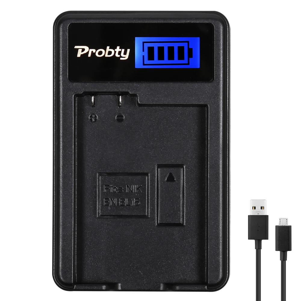 Probty EN-EL15 EN EL15 ENEL15 LCD Battery Charger For Nikon D7000 D800 D800E V1 MB-D11 MB-D12