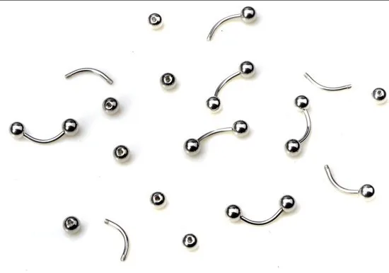 Wholesale Lots 20pcs Sliver Ball Eyebrow Rings Bar Body Piercing Jewelry