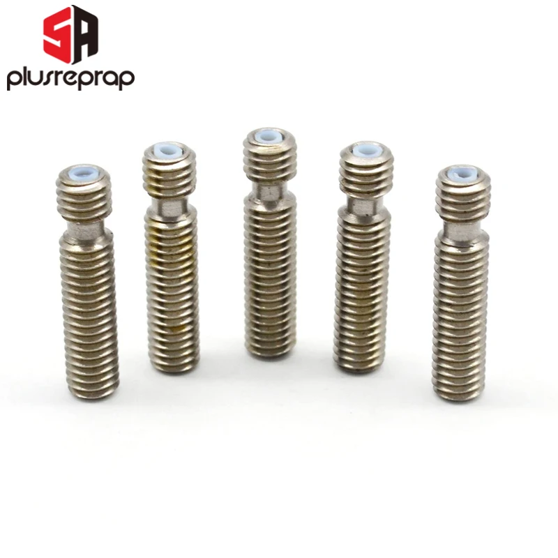 10PCS M6 26mm 30mm 40mm M6*26 M6*30 M6*40 Nozzle Throat with PTFE Tube for 1.75mm Filament 3D Printer MK8 Extruder