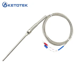 Stainless Steel High Temperature 0~400 C Thermocouple K Type 100mm Probe Sensors 1.8m cable