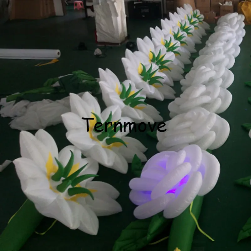 

10m length giant inflatable flower decoration,inflatable rose flower pipe chain for wedding decoration(2pcs/lot)Free shipping