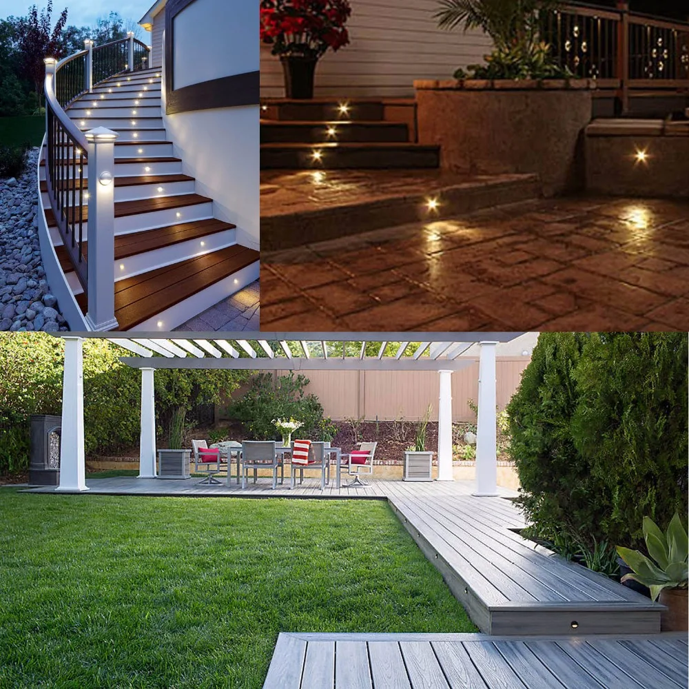 Argent/Bronze En Aluminium Moderne Encastré Led Extérieur Escalier Lumières Paysage Spotlight Éclairage Étape Jardin Mur F101-F102