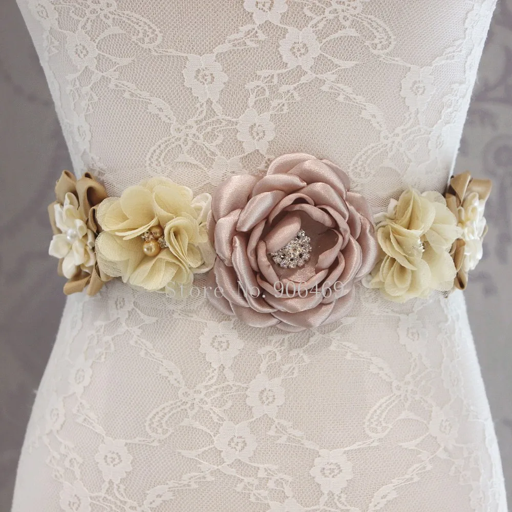 Fashion flower Belt,Girl Woman Sash Belt Wedding Sashes belt with flower  headband 1 SET - AliExpress 200000297