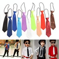 Fashion School Boys Children Kids Baby Wedding Solid Colour Elastic Tie Necktie Boy     Neck  Stain